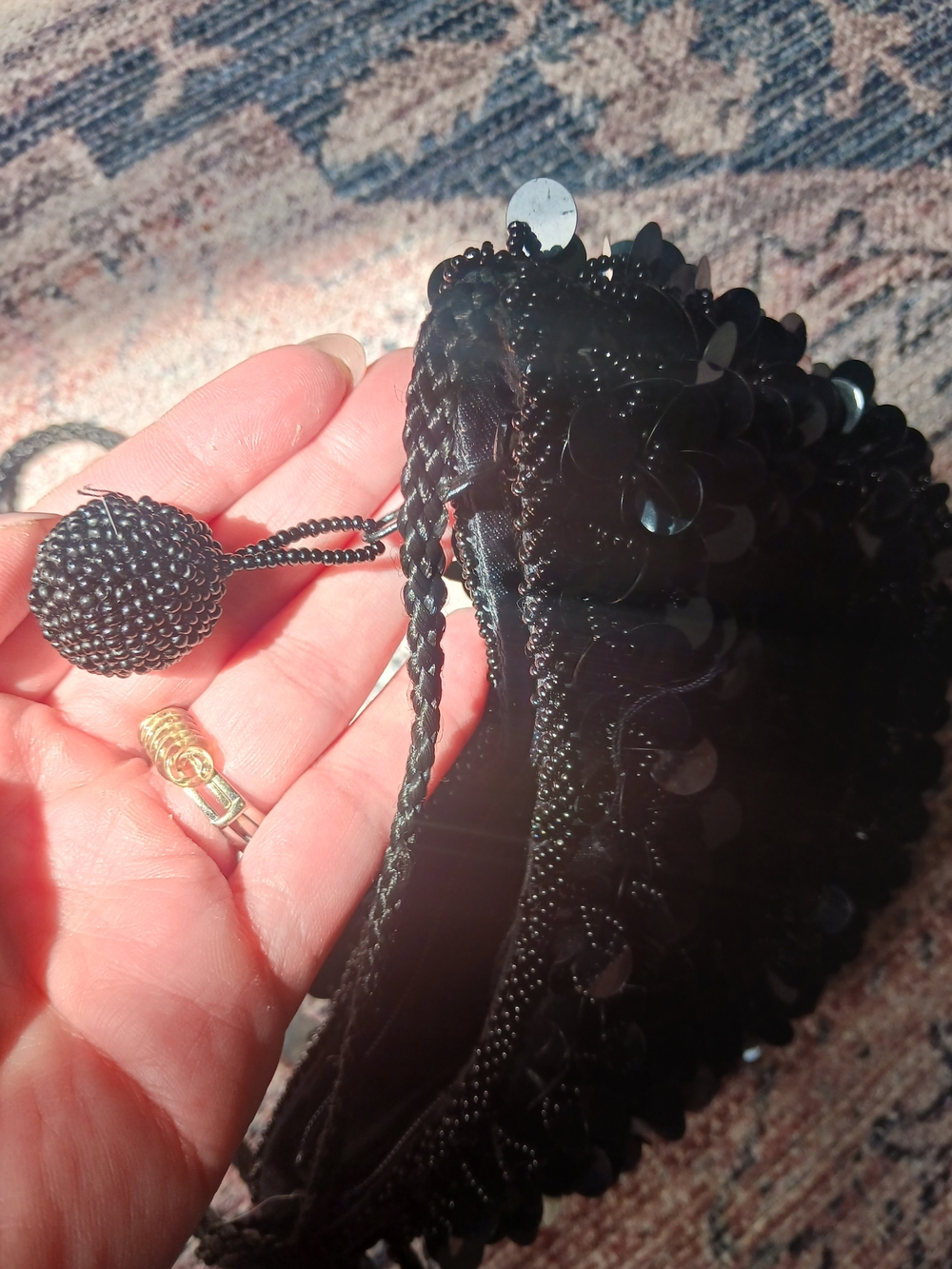 Lancome Black Sequin Crossbody Bag - Picture 3 of 7